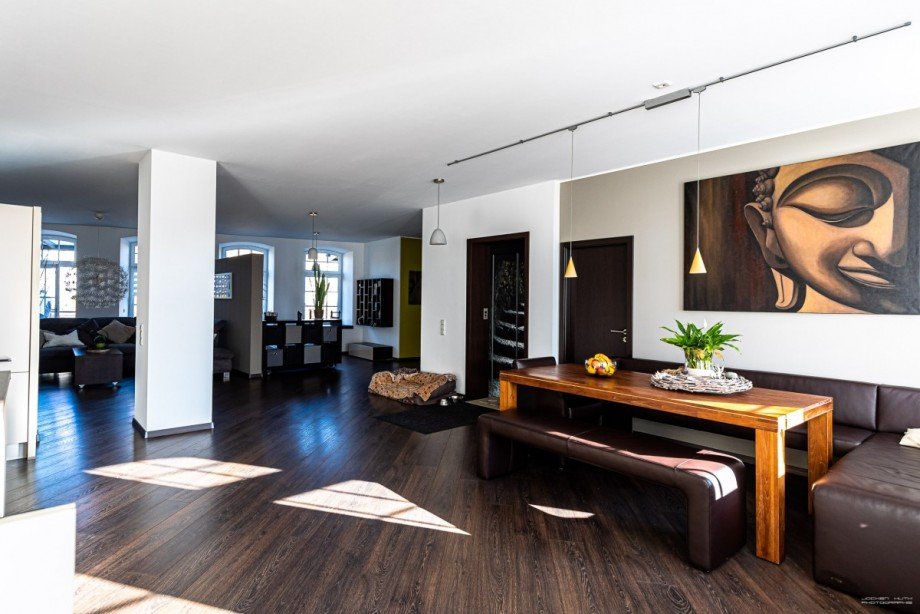 K�che Richtung Diele + Wohnraum Loft-Studio-Atelier Wuppertal
