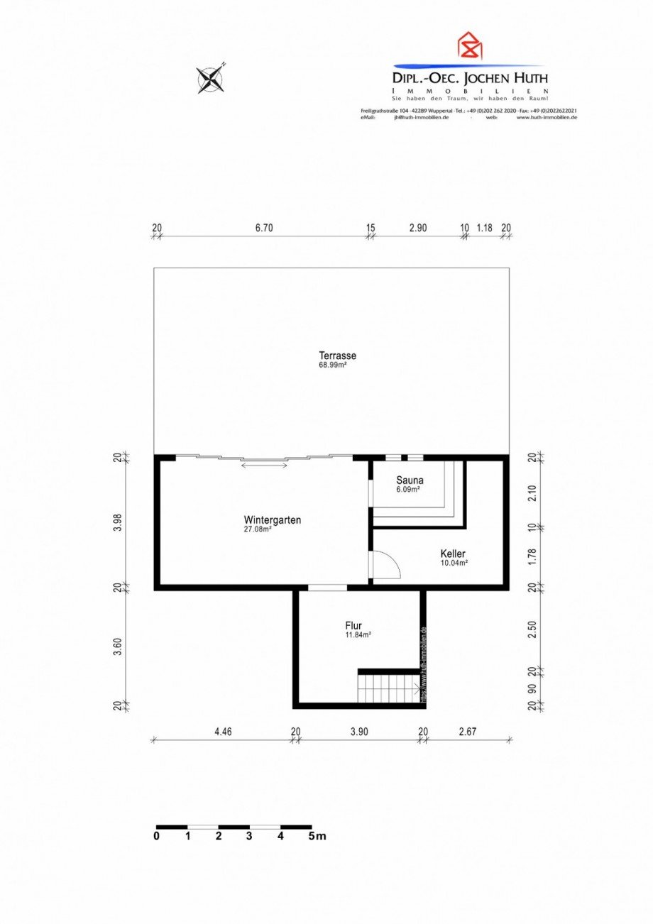 Erd- (Eingangs-) Geschoss Reihenmittelhaus Wuppertal