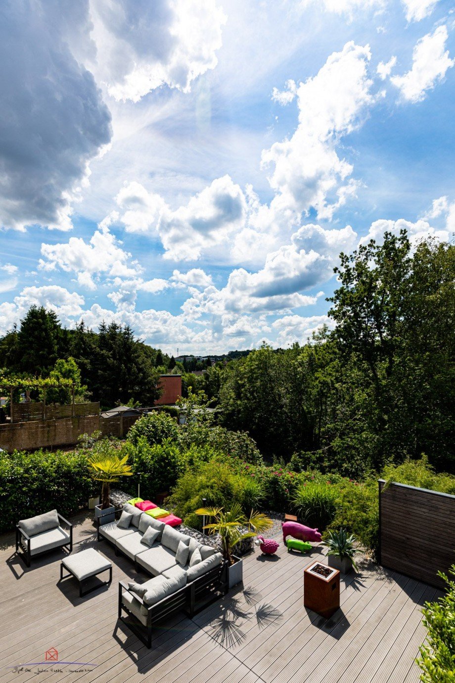 Gartenterrasse u. Ausblick Reihenmittelhaus Wuppertal